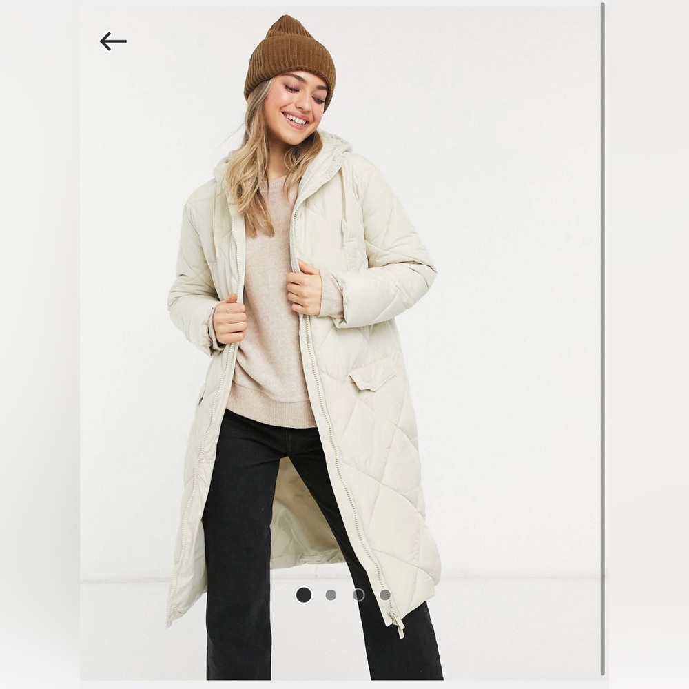 Longline Puffer Quilted Jacket with Hood NWT